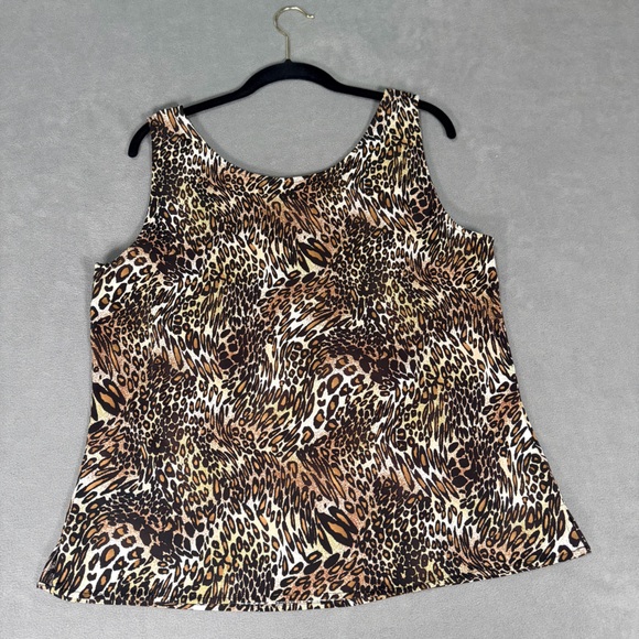 Kasper Women's Animal Print/Leopard Sleeveless Blouse/Tank Top/Shell- Size 14 - Picture 5 of 5